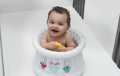 Cupcake Babies Small Bath White &amp; travel pouch &amp; inflator (suitable from birth up to 1 year)
