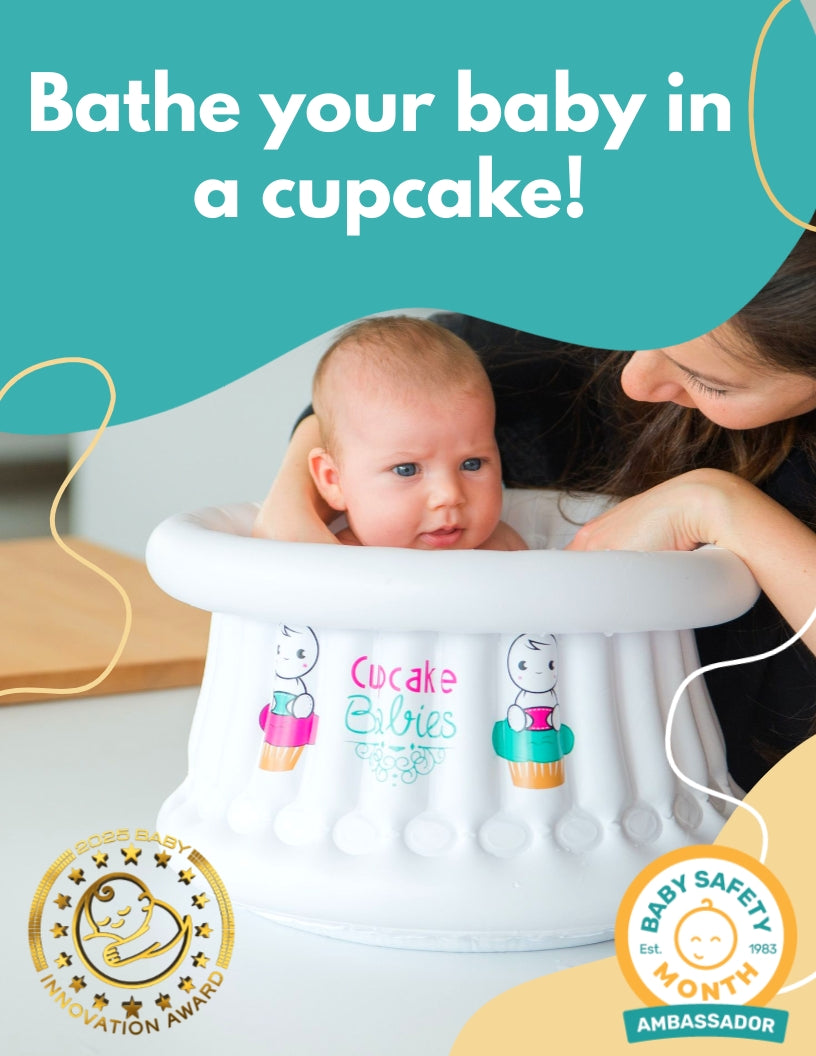 Cupcake Babies Small Bath White &amp; travel pouch &amp; inflator (suitable from birth up to 1 year)