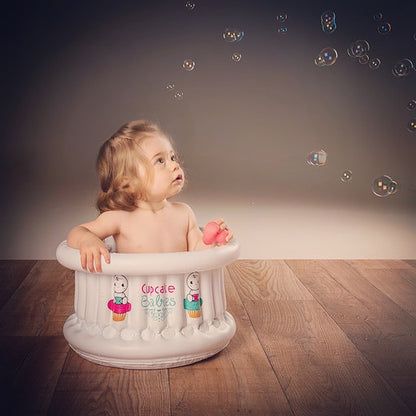 Cupcake Babies Small Bath White &amp; travel pouch &amp; inflator (suitable from birth up to 1 year)