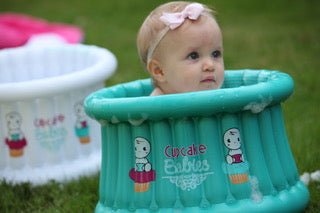 Cupcake Babies Small Bath Turquoise &amp; travel pouch &amp; inflator (suitable from birth up to 1 year) - Cupcake Babies USA